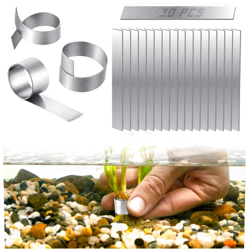 Roetelo Aquarium Plant Weights Anchors,30Pcs Aquarium Plant Anchors Metal,2.75 Inch Bendable Cuttable Aquarium Plant Weights,Aquatic Plants Anchor for Live Plants in Fish Tank.