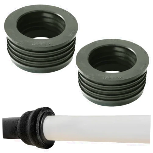 Fernco P44U-305 4-in. Service Weight Cast Iron Hub to 3-in. Sch. 40 PVC Compression Donut, 2-Pack