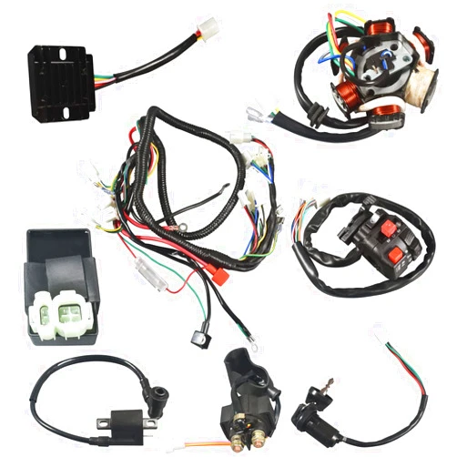 sthus 150CC GY6 Wiring Harness Wire Loom Stator CDI Switch Electrics Assembly for 4-Stroke Engine 150CC 125CC Go Kart ATV Scooter Buggy
