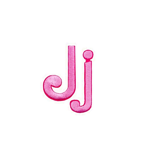 Generic Pink Cursive Letters Embroidered Iron On Patches Applique Clothes Dress Hat Jeans Sewing Alphabet Letter (Aa-Zz) Applique Accessory (Jj)