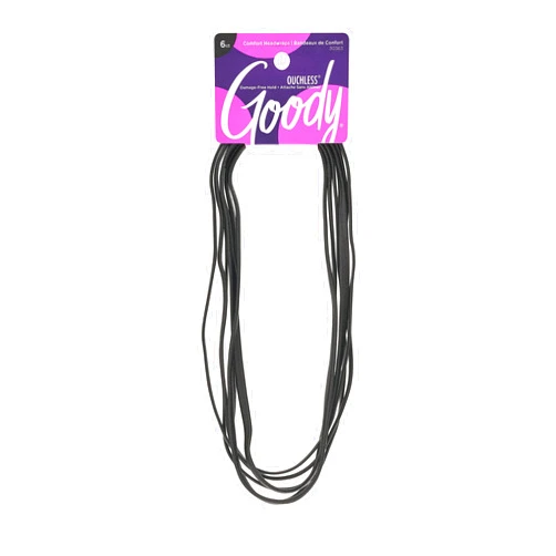 GOODY Women's Ouchless Thin Hair Flat Narrow Headwrap, Black, 6 Count