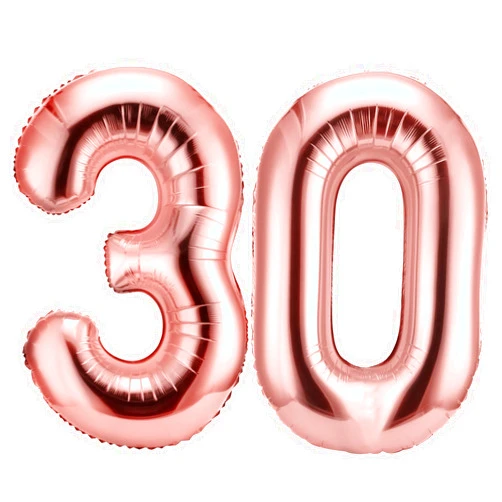Gejoy 40 Inch Number 30 Balloons Jumbo 30 Foil Party Balloons Giant Number 30 Balloons for 30th Birthday Party Decorations and Rip to My 20s Anniversary Event(Rose Gold)