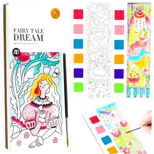JCREN Watercolor Painting Books, Pocket Watercolor Painting Coloring Kit, Paint with Water Bookmarks Travel Activity Party Favors for Kids Toddlers Gifts for Boys and Girls