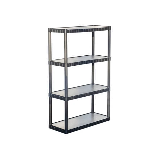 BLACK+DECKER, 4-Tier Medium Duty Solid Storage Shelf, 75lbs/Shelf (52.1”H x 34.8”W x 14.6”D), Plastic Shelving Unit