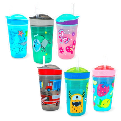 Nuby 1pk Snack N' Sip 2 in 1 Plastic Snack and Drink Cup, Multi color