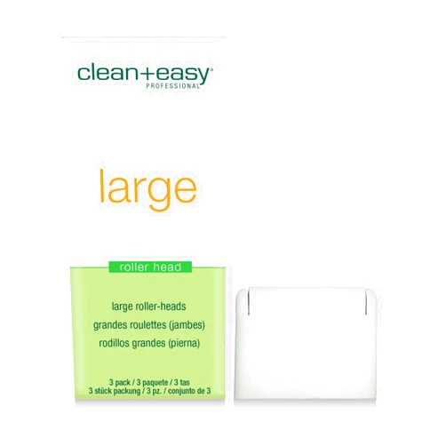 Clean + Easy Large Roller Heads for Roll-On Wax Refill, Disposable and Easy to Attach, for Easy Wax Application on Legs and Body, At-home, Self and DIY Waxing, Travel-size, 3 Roller Heads - 1 Pack