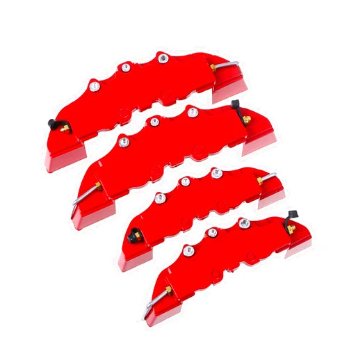 ZAPOOS 4PCS 3D Universal Red Style Car Disc Brake Caliper Covers Front & Rear Car Caliper Cover