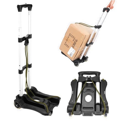 Flyerstoy Folding Hand Truck, 80 lbs Heavy Duty Solid Construction Utility Cart Compact and Lightweight for Luggage, Personal, Travel, Auto, Moving and Office Use - Portable Fold Up Dolly