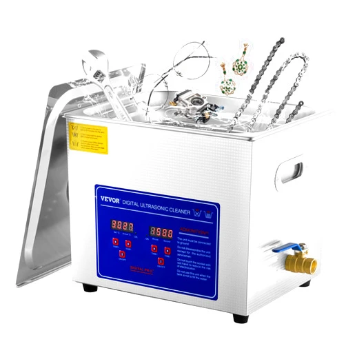 VEVOR Professional Ultrasonic Cleaner 10L/2.5 Gal, Easy to Use with Digital Timer & Heater, Stainless Steel Industrial Machine for Jewelry Dentures Small Parts, 110V, FCC/CE/RoHS Certified