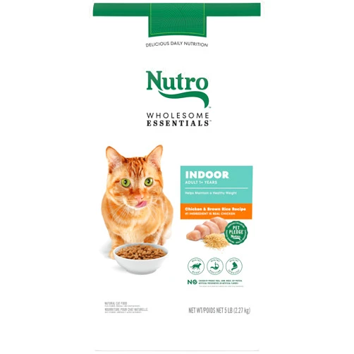 Nutro Wholesome Essentials Indoor Dry Cat Food, Chicken & Brown Rice Recipe, 5 lbs.