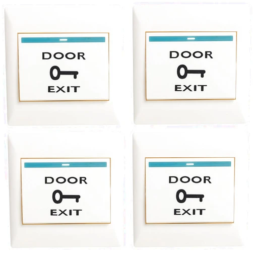 UHPPOTE DC12V Push Exit Release Button Square Rocker Switch - Flush-Mounted for Door Access Control System (Pack of 4)