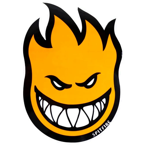 Spitfire Wheels Skateboard Sticker Bighead Fireball Large Orange 8