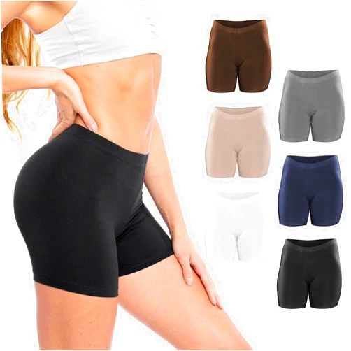 Sexy Basics Womens 6 Pack Ultra Soft Mini -Bike Short | Workout Trunk Spandex Stretch Boxer