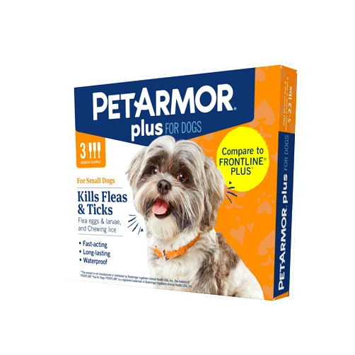 PetArmor Plus Flea and Tick Prevention for Dogs, Dog Flea and Tick Treatment, Waterproof Topical, Fast Acting, Small Dogs (5-22 lbs), 3 Doses (Pack of 1)