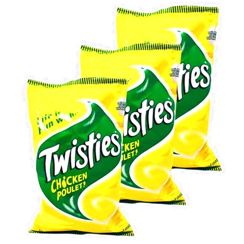 Generic FIJI Twisties (Pack Of 3 x 250g) Unique CHICKEN Poulet Flavor Snack, Family Size