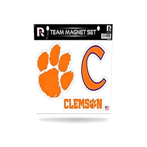 Rico Industries NCAA Clemson Tigers Team Paw and Block Letters Magnet Sheet