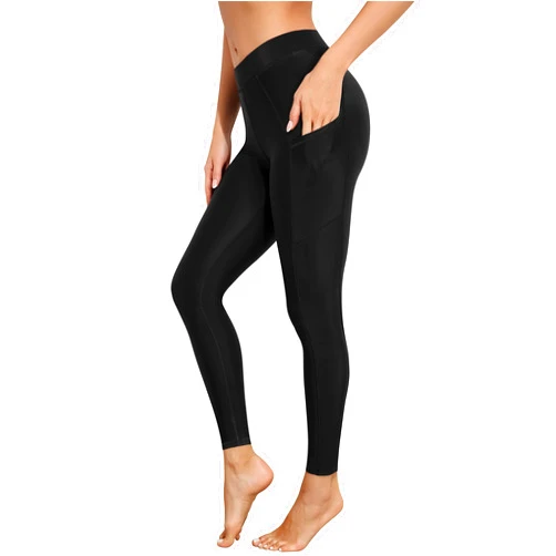 ATTRACO Womens Swim Pants with Pockets Long Swim Leggings High Waisted Swimming Pants