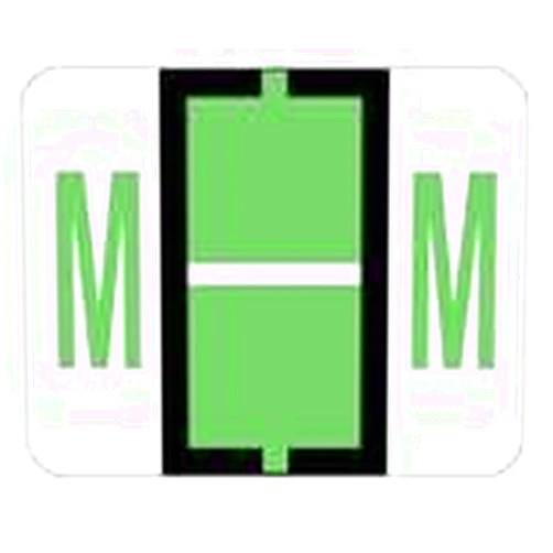 Smead Compatible Alphabetic Labels - BCCS Series (Sheet) M- Lt. Green