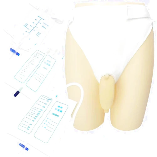 Yiisin Wearable Urinal for Men Elderly,Reusable Condom Catheter Urine Collector Bag,External Drainage Bag2000ml,1000ml,500ml Leg Bags,Latex Material,Portable Professional for Bedridden Incontinence