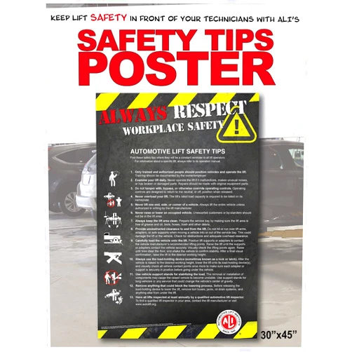 Automotive Lift Institute Automotive Lift Safety Tips Poster (2 Pack)