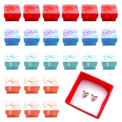 KETAR 24 Pcs Earring Boxes for Jewelry Gift - Ring Boxes Bulk 1.57x1.57