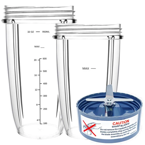PODCAY Blender Replacement Parts for Nutribullet, 32oz & 24oz Cups with Replacement Extractor Blade, Compatible with Nutri Bullet 600W/900W Pro Blenders (3 PCS)