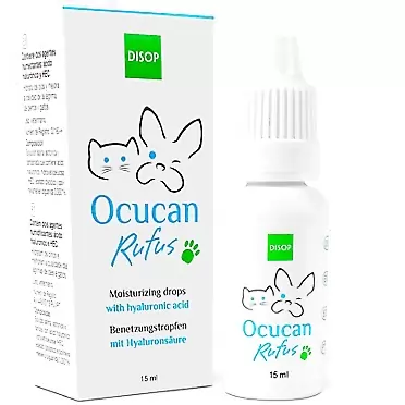 Ocucan Moisturizing Eye Drops for Pets with Hyaluronic Acid. Lubricating Relief Drops for Dry Eyes. 15 ml