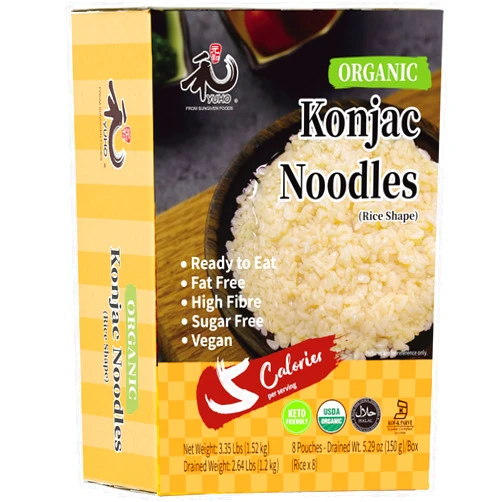 YUHO Organic Shirataki Rice 8 Pack, Organic Konjac Oat Rice, Ready to Eat Vegan, Plant-Based, Soy Free, Vegan, Paleo and Keto Friendly 53.61 Oz