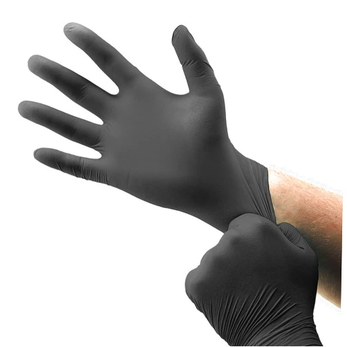 Boss Powder Free Disposable Nitrile Gloves, 4 Mil Thickness, 50 Pair Pack, Black, Large, (B21001-L50)