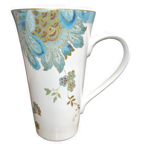 Hidd_ntr_asur_s Tall Porcelain Latte Mug, 16 oz, Flora & Fauna Design