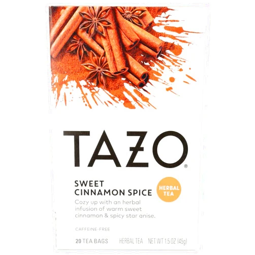 Heywood Tazo Herbal Tea Sweet Cinnamon Spice -- 20 Tea Bags - 2 pc