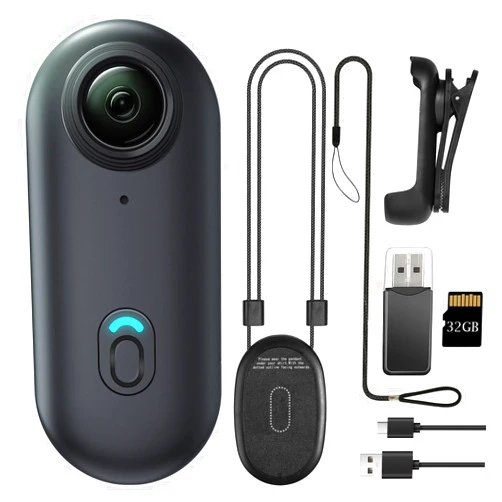 Meoilkolnm Mini Body Camera, Wearable Action Body Cam, Thumb Size Hands Free Recording Body Worn Camera, Premium Portable Camcorder Mount Anywhere for Pet Walking, Work, Travel (Grey, 32GB)