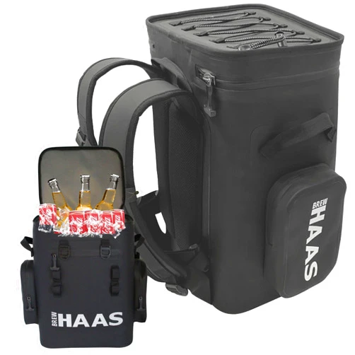 BREW HAAS Backpack Cooler Matte Black, Premium Leak Proof Zipper, Insulated, Smart aerogel Pockets, This Waterproof Back Pack Cooler Soft Sided, Hold 36 Can Like The yeti and rtic Coolers