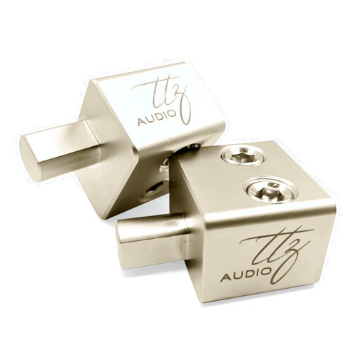 TTZ Audio Car Audio Vehicle Amp Input Reducers (Pair - Dual 1/0ga to 1/0ga (Brass))