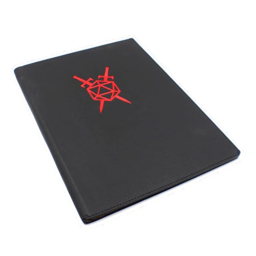 Dahan Dice D&D Leather Folder/Binder for Dungeons and Dragons (Black and Red)