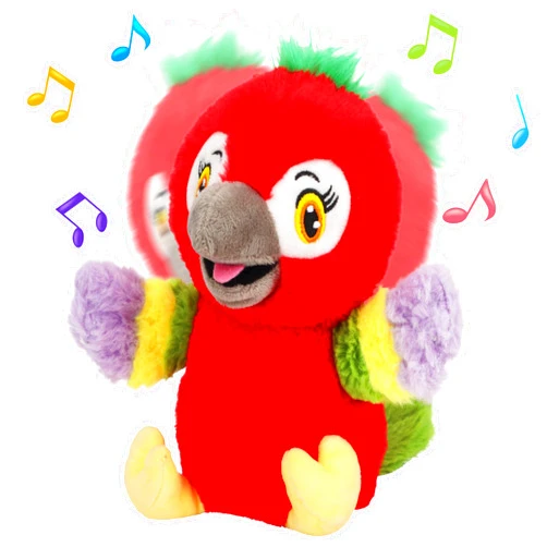 Cuteoy Talking Parrot Repeat What You Say Musical Stuffed Animal Shaking Singing Plush Toy Electric Interactive Animated Plushies for Kids Girls Boys Birthday