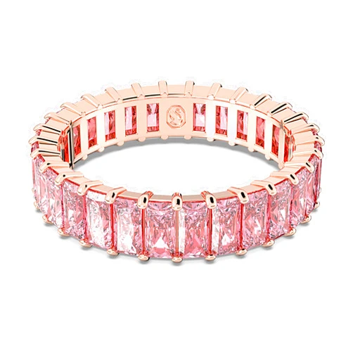 Swarovski Matrix Crystal Ring Collection, Pink Crystal, Rose Gold-Tone Finish