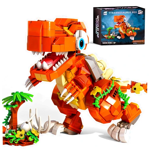MENTOJOY TOY BUILDING BLOCKS MENTOJOY Poseable Baby T.rex Building Set – 630 Pieces STEM Dinosaur Toy, Suitable for Children Age 6 and Above | Jurassic Educational Gift