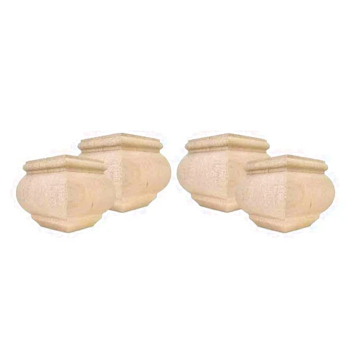 Highland Manor Wood Products Square Moreland Maple Wooden Bun Feet - 3
