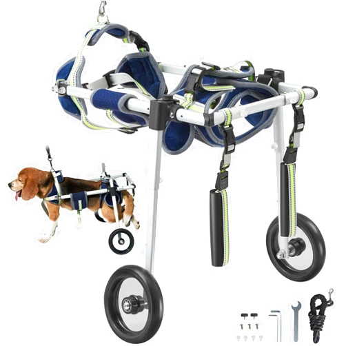 VEVOR 2 Wheels Dog Wheelchair for Back Legs, Pet Wheelchair Lightweight & Adjustable Assisting in Healing, Dog Cart/Wheelchair for Injured, Disabled, Paralysis, Hind Limb Weak Pet (X-Small)