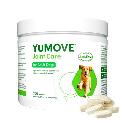 Yumove Hip and Joint Supplement for Dogs with Glucosamine, Green Lipped Mussel, Chondroitin, Omega 3 & Hyaluronic Acid - Joint Support Supplement - for Adult Dogs 300 Tablets