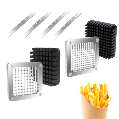 KELEYU Replacement Chopper Blade,2 PCS Commercial Vegetable Chopper Dicer Stainless Steel Blade and Pusher Block for Fruit Cutting Machine Tomato onion French Fries Cutter (1/4''&3/8'')