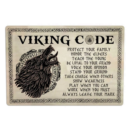 Bestylez Viking Gifts For Men Viking Code Sign Viking Wall Decor For Home Bar 8x12 inches (968)