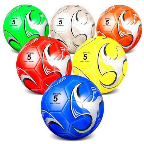 Deekin 6 Pcs Soccer Ball with Pump Official Outside Sport Soccer Machine Stitched Ball for Training Practice Gift for Child Adult