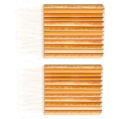Tenare 2 Pieces Hake Blender Brush Bamboo Brush for Ceramics Paint Brush Applicator Artist Drawing Brush Craft Painting Brushes for Watercolor, Wash, Ceramic and Pottery Painting (Novel Style)