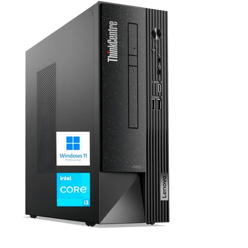 Lenovo ThinkCentre Neo 50s SFF Business Desktop, Intel Core i3-12100 Processor, 16GB RAM, 256GB SSD + 1TB HDD, Display Port + HDMI + VGA, WiFi + Bluetooth, DVD-RW, SD Card Reader, Windows 11 Pro