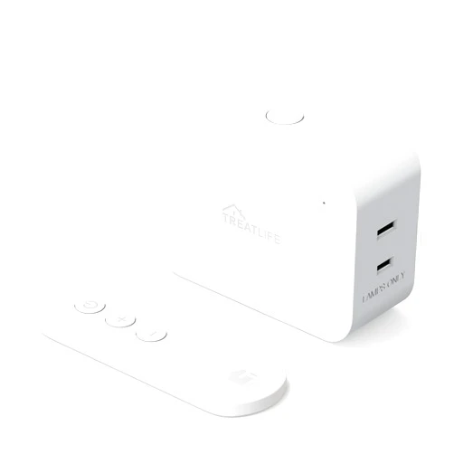 TREATLIFE 2 in 1 Dimmer Plug with Remote, No Smart Features, Wireless Remote Control Outlet, Up to 100FT Range, Plug-in Dimmer Switch for Dimmable Bulbs, String Lights, Max Power 300W