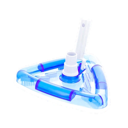 U.S. Pool Supply Weighted Transparent Triangular Pool Vacuum Head with Swivel Hose Connection and EZ Clip Handle - Connect 1-1/4