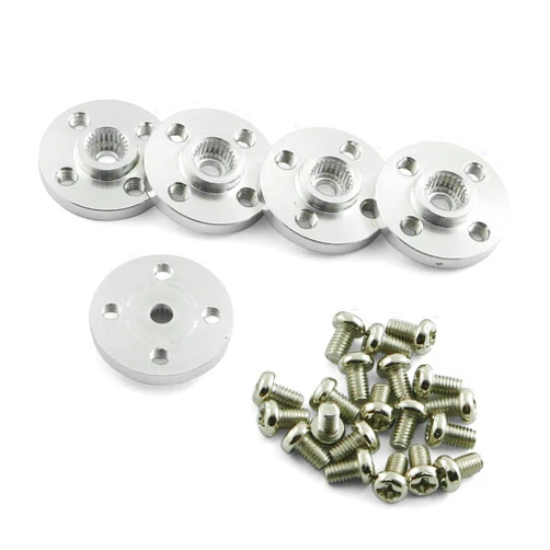 ZYAMY 5Set Universal Servo Horn Aluminum Alloy 25T Standard Silvery Servo Disc for Robot Mechanical Claw Rc Car Helicopter Mg945 Mg995 Mg996