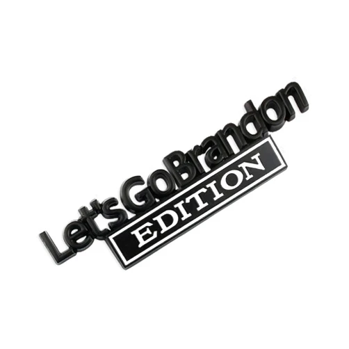 DWARFOO Let's Go Brandon Edition Car Emblem, Let's Go Brandon Edition 3D Auto Car Emblem, Car Exterior Emblems Badge 3D Sticker Decal, 3D Fender Badge Decal Car Truck Replacement Fit for Bumper Window
